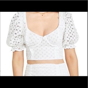 For love of lemon lace up blouse
